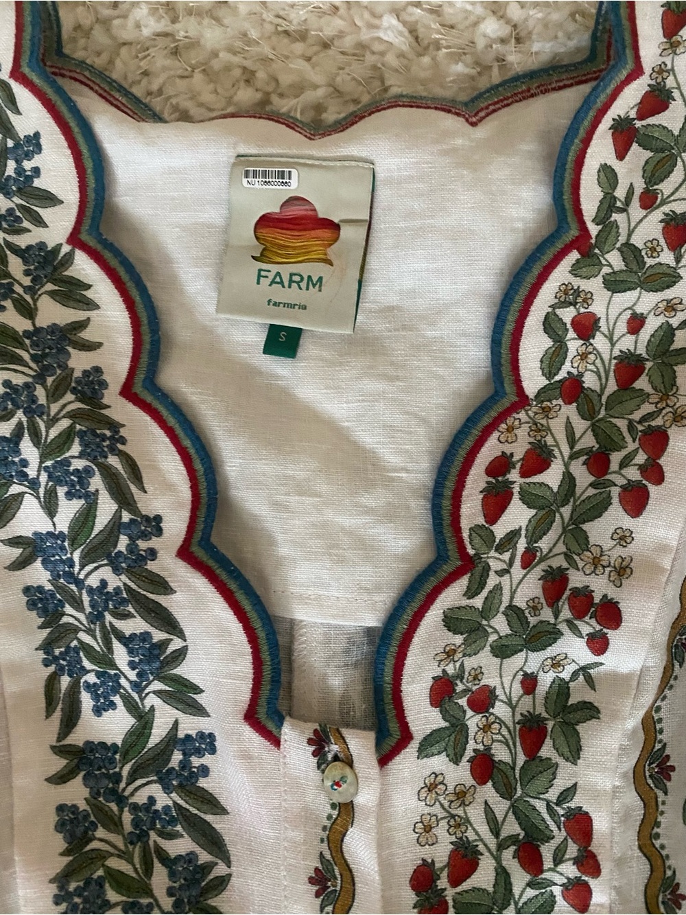 Farm Rio Fruit Beauty Puff Sleeve Belted Romper - Picture 9 of 10
